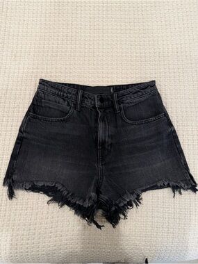 Alexander Wang black frayed denim cutoff shorts size 26